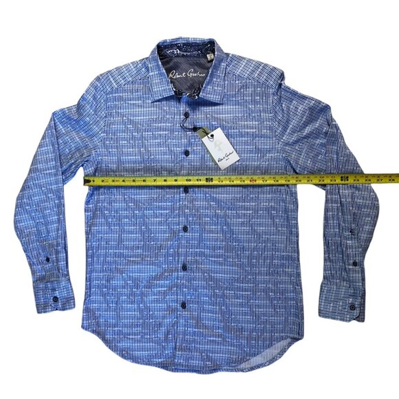 Robert Graham Mens Small Blue Geometric Woven Button Up Dress Shirt NWT - Picture 4 of 10